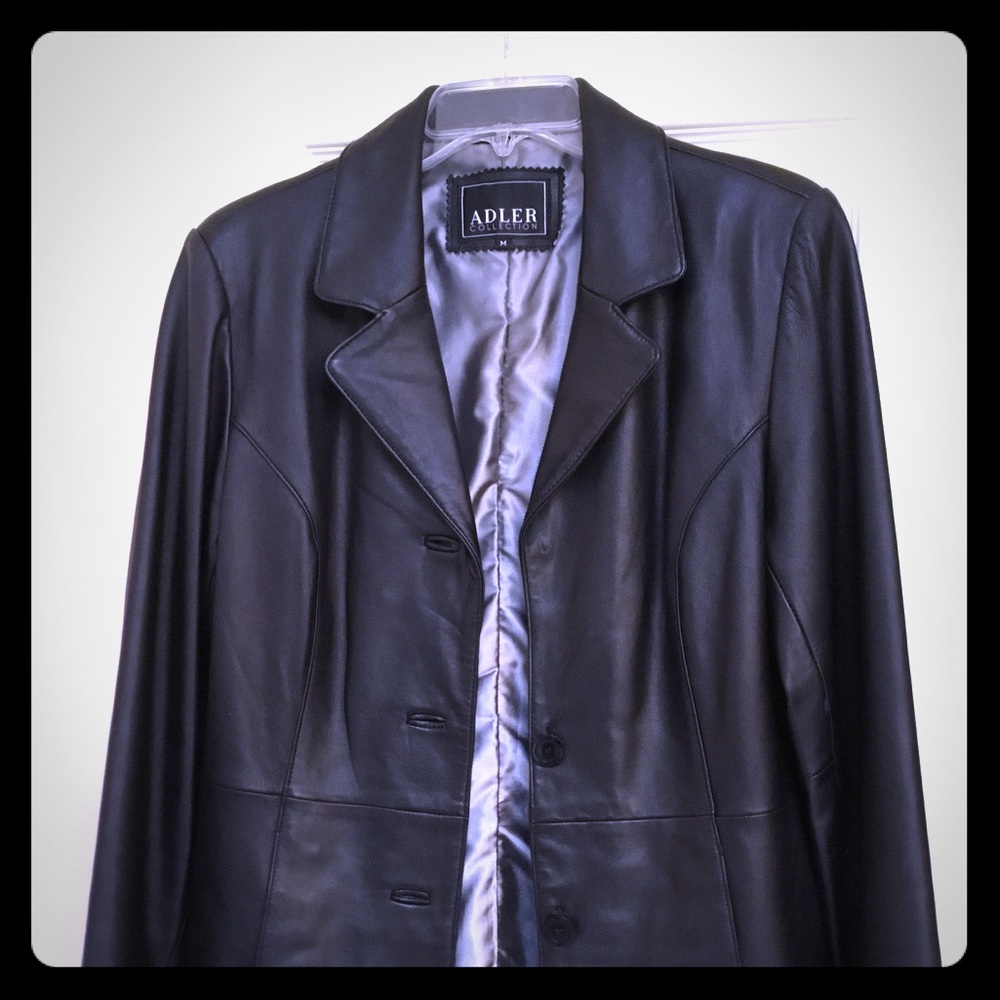 Alder black leather jacket Size M